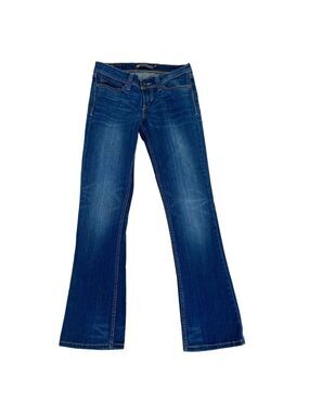Levis jeans demi curve low rise boot cut skinny blue yellow/gold stitches 5/27